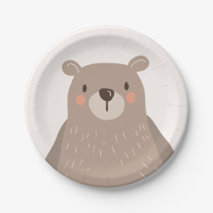 Bear Paper Plates Baby shower Woodland animals