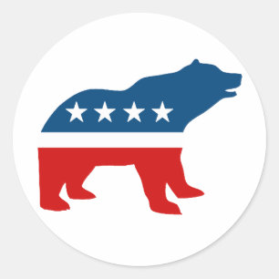 BEAR PARTY CLASSIC ROUND STICKER