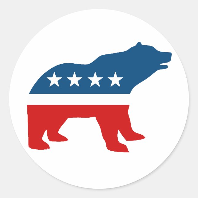 BEAR PARTY CLASSIC ROUND STICKER (Front)