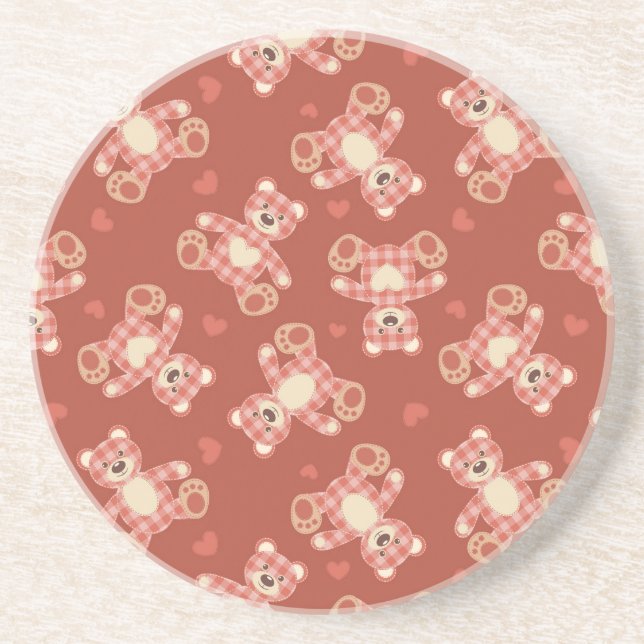 bear patchwork pattern coaster (Front)