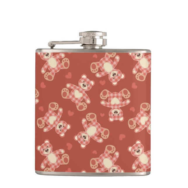 bear patchwork pattern hip flask (Front)