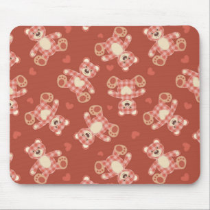 bear patchwork pattern mouse mat