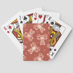 bear patchwork pattern playing cards