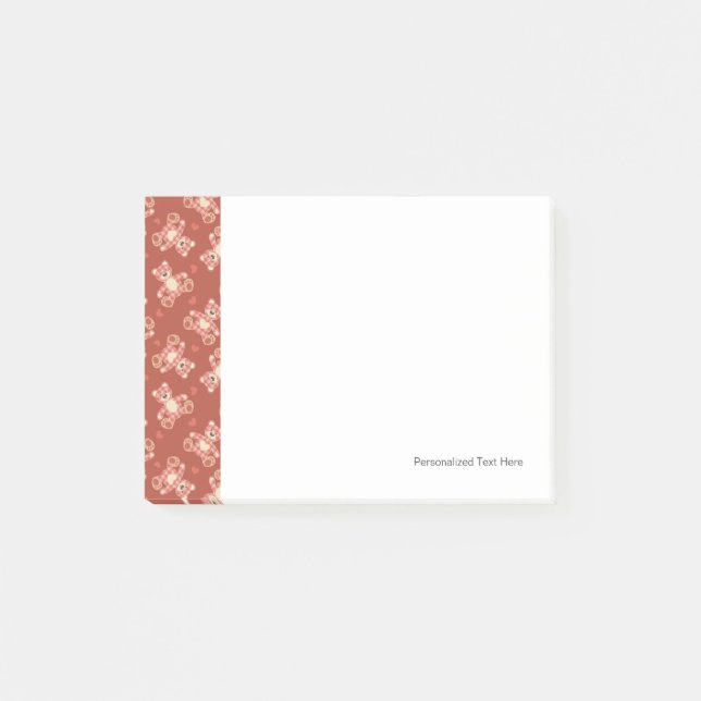 bear patchwork pattern post-it notes (Front)