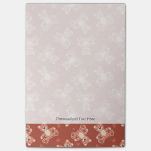 bear patchwork pattern post-it notes