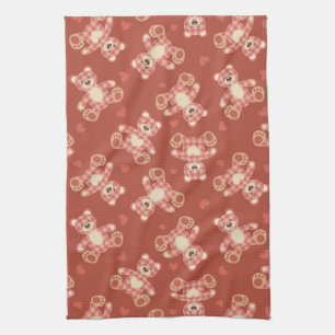 bear patchwork pattern tea towel