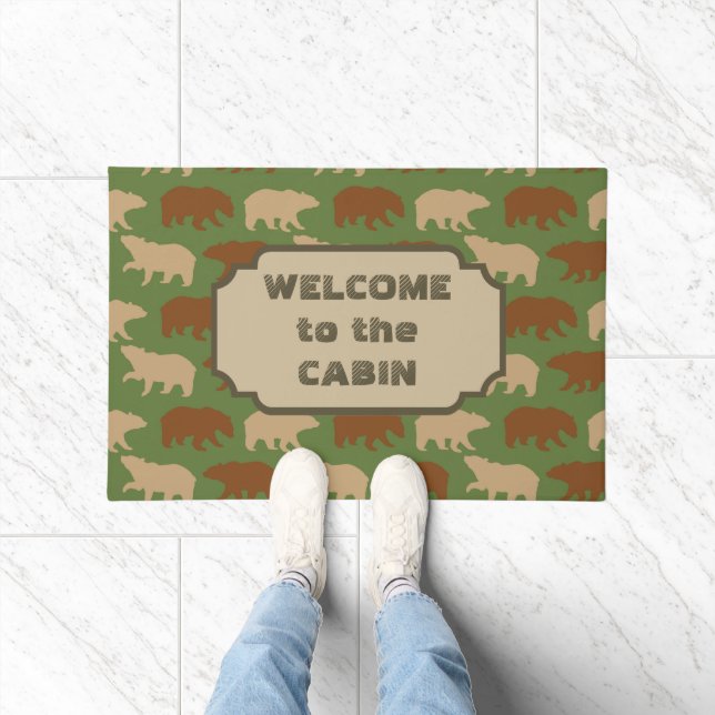 Bear Pattern Cabin Doormat (Indoor)