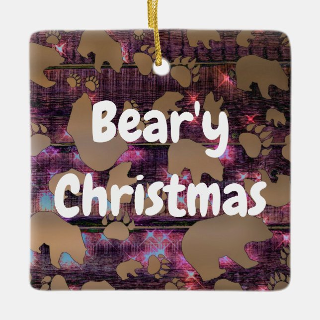 Bear Pattern Ceramic Ornament (Front)