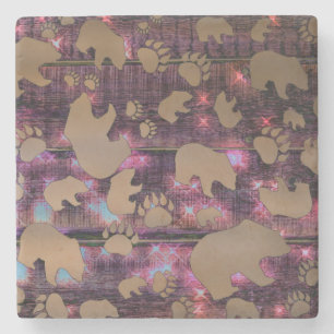 Bear Pattern Stone Coaster