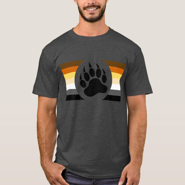 Bear Paw Bear pride flag stripes T-Shirt (Front)