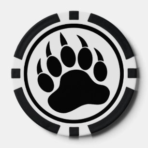 Bear Paw Black and White poker chips