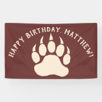 Bear Paw Custom Message Burgundy and Cream