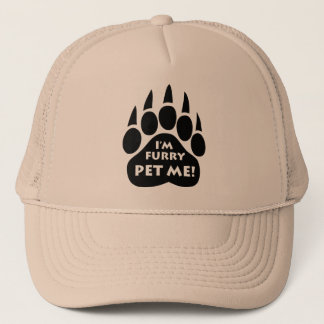 Bear Paw Gay Pride Hat "I'M FURRY PET ME" Text