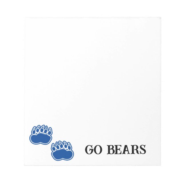 Bear Paw Go Bears 5.5" x 6" Notepad - 40 pages (Front)