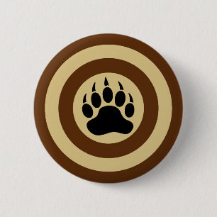Bear Paw in Super Hero Shield 6 Cm Round Badge