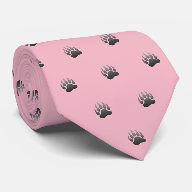 Bear Paw Metallic (pale pink) Tie (Rolled)