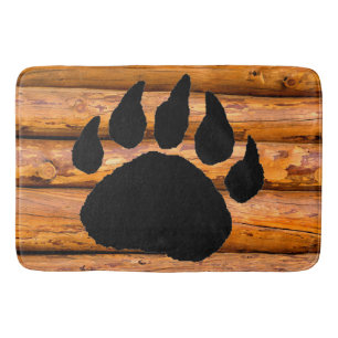 BEAR PAW PRINT AND LOGS BATH MAT