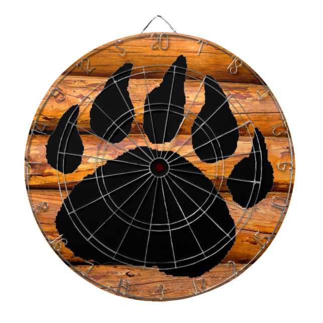 BEAR PAW PRINT AND LOGS DARTBOARD (Front)