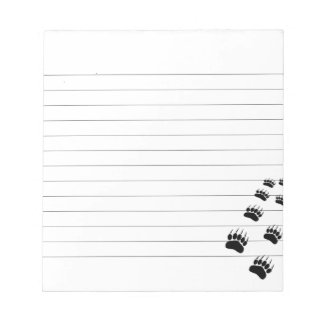 Bear Paw Print Lined Notepad