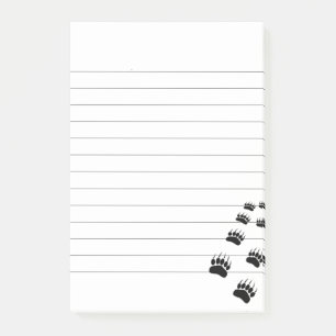 Bear Paw Print Lined Post-it Notes