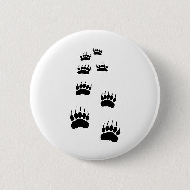 Bear Paw Prints 6 Cm Round Badge (Front)