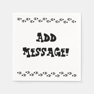 Bear Paw Prints, Add Message! Napkin