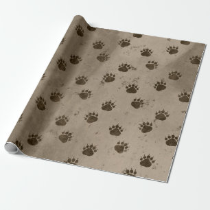 Bear Paw Prints Pattern Wrapping Paper