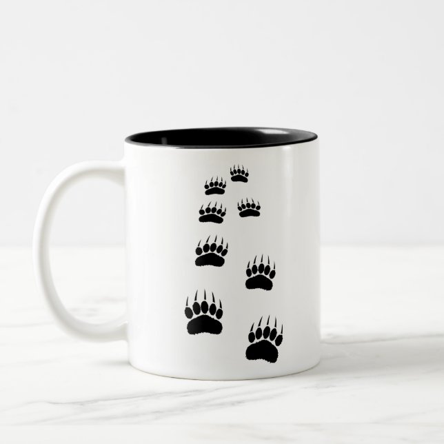 Bear Paw Prints Two-Tone Coffee Mug (Left)