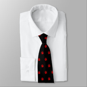 Bear Paw Red  (black) Tie