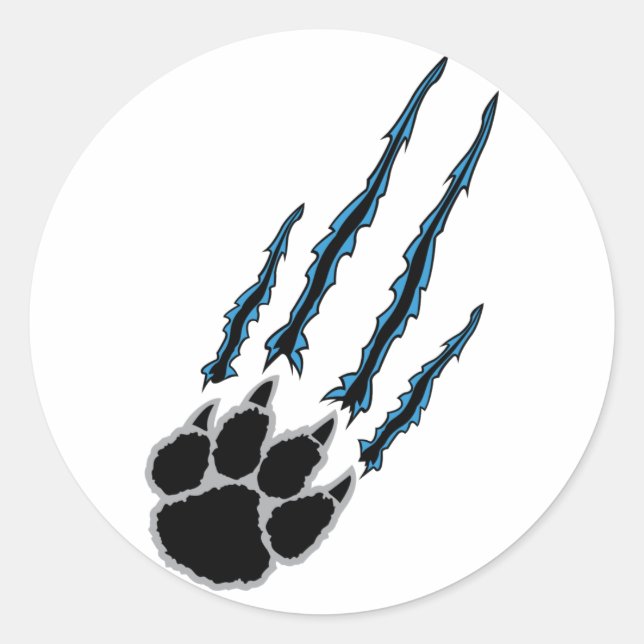 Bear Paw Rip Classic Round Sticker (Front)