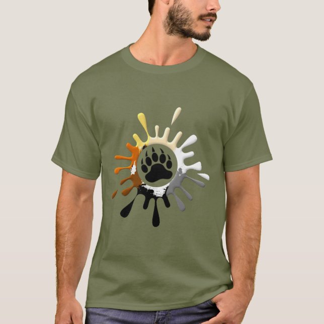 Bear Paw Splash Bear Pride Colours T-Shirt (Front)