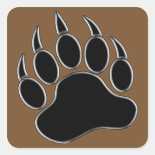 Bear Paw Square Sticker
