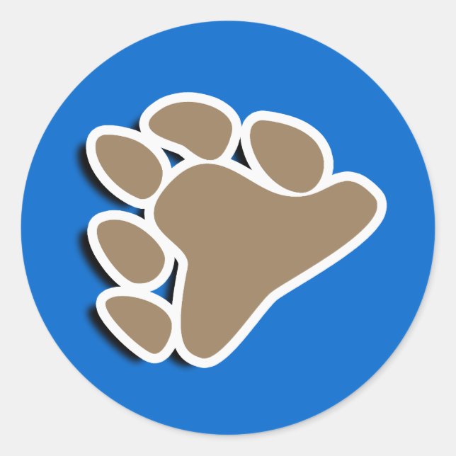 BEAR PAW SYMBOL 3D CLASSIC ROUND STICKER (Front)
