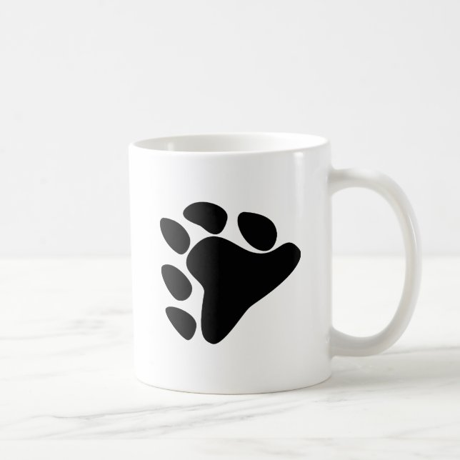 BEAR PAW SYMBOL BLACK COFFEE MUG (Right)