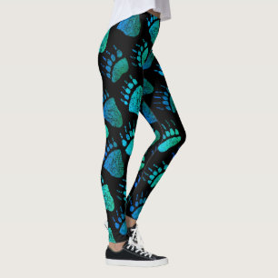 Bear Paws Blue/Green - Leggings