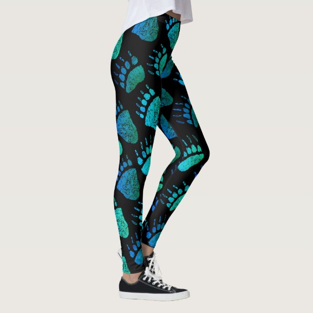 Bear Paws Blue/Green - Leggings (Right)