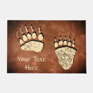 Bear Paws on Brown - 24"x36" Door Mat