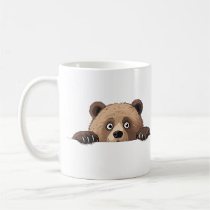 Bear Peeking Cute Adorable Funny Animal Cartoon Coffee Mug