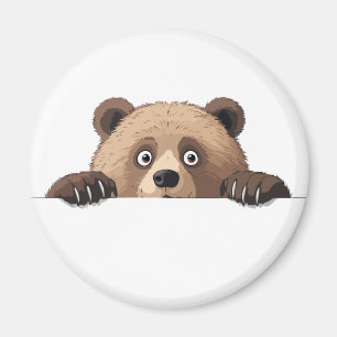 Bear Peeking Cute Adorable Funny Animal Cartoon Magnet