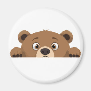 Bear Peeking Cute Adorable Funny Animal Cartoon Magnet