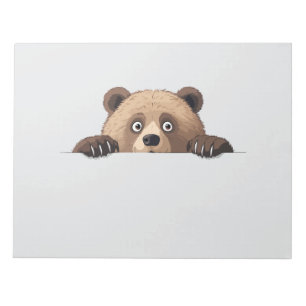 Bear Peeking Cute Adorable Funny Animal Cartoon  Notepad