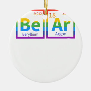 Bear Periodic Table Gay Bear LGBT Pride Rainbow Fo Ceramic Tree Decoration