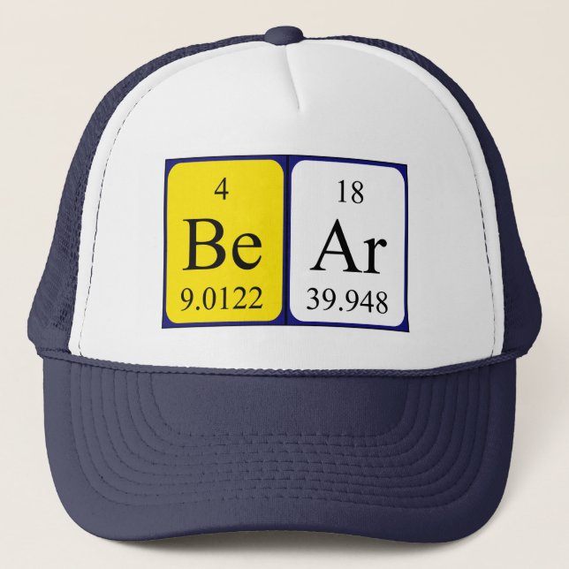 Bear periodic table name hat (Front)