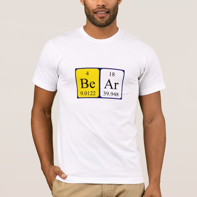 Bear periodic table name shirt (Front)