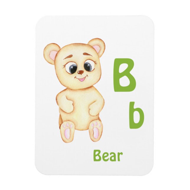 Bear personalise ABC: Letter B - Add Your Name Magnet (Vertical)