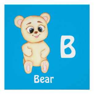 Bear personalise ABC: Letter B - Add Your Name Poster
