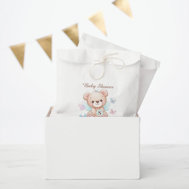 Bear Personalised Baby Shower Favour Bags (Party)