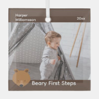 Bear Photo Baby First Steps Christmas