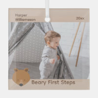 Bear Photo Baby First Steps Christmas
