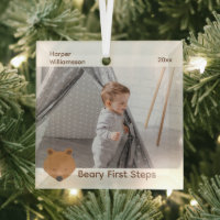 Bear Photo Baby First Steps Christmas
